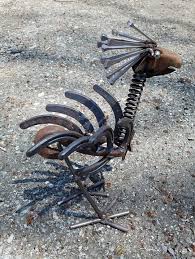 Upcycled Metal Bird Sculpture: Horseshoe Garden Art - Etsy