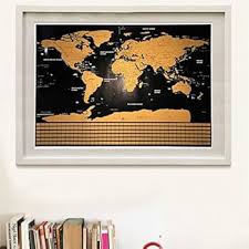 MOJCO MP-1 Scratch Off Map of The World Travel Poster W/Country Flags & US States Outlined Shiny Glossy Finish (Large Full Size): Buy Online at Best Price in UAE - Amazon.ae