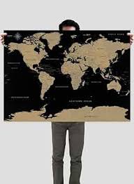 Amazon.com: Vintage World Map: Golden Black Decor Roll-up Paper Poster Wall Map (Canvas, Medium) : Home & Kitchen