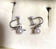 MIKIMOTO Sterling Silver Akoya Cultured Pearl Earrings 6.3mm with Case Vintage | eBay