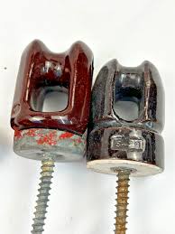 8 VINTAGE BROWN CERAMIC SCREW IN POWER LINE INSULATORS MIXED LOT | eBay