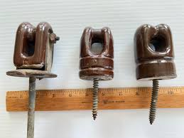 Vintage Electric Insulators, Brown Ceramic Insulators - Etsy