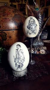 Hand Painted Ostrich Egg From Namibia, Vintage Ostrich Egg ...