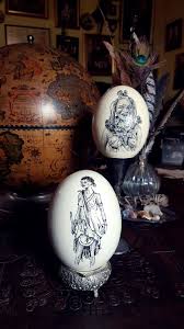 Hand Painted Ostrich Egg From Namibia, Vintage Ostrich Egg ...
