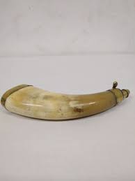 Poire À Poudre En Corne Et Laiton | eBay