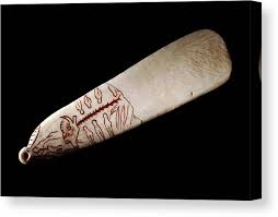 Stone Age spatula, Magdalenian culture Canvas Print by ...