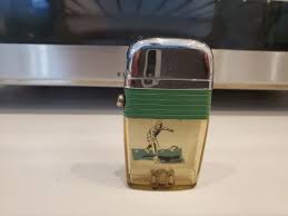 Vintage Scripto VU Lighter TENNIS PLAYER with Teal Band | eBay