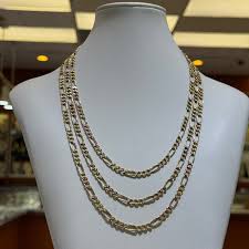 14K 5mm Semi Solid Tri Color Figaro Chain – My Store