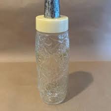 Vintage MCM Decanter Textured Bottle Retro Gold Lid Bare ...