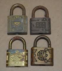 4 Vintage Brass Padlocks locks - No Keys - Slaymaker & Acme ...