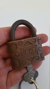 Vintage Circa 1930's Cast Brass Spring Loaded Padlock ...