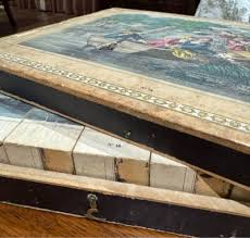 19thC France Antique 3D picture matching block puzzle 6 ...