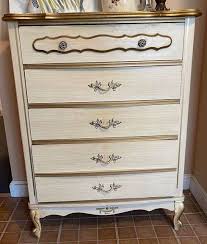 1960's "Bonnet" Wooden Dresser by Sears, a Lamp & Floral ...