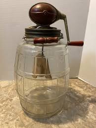 VINTAGE DAZEY CHURN GLASS BUTTER CHURN Antique Primitive Rustic Wood Paddle 17" | eBay