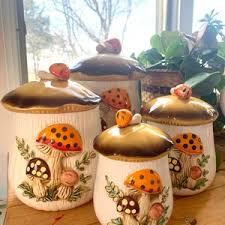 1978 Vintage Merry Mushroom Set of 4 Kitchen Canisters - Near Perfect Condition! - Etsy