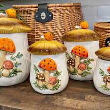 Merry Mushroom Canister Set Sears and Robucks - Etsy India