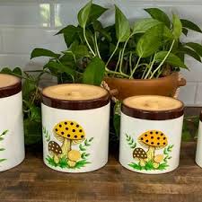 Merry Mushroom Canister Set Sears and Robucks - Etsy