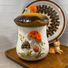 Vintage Mushroom XL Cookie Jar, Kitchen Canister ...