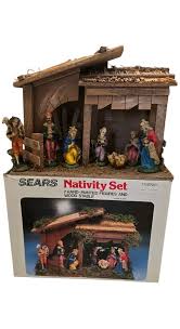 Vintage SEARS Christmas Hand Painted Nativity Set #7197581 W ...