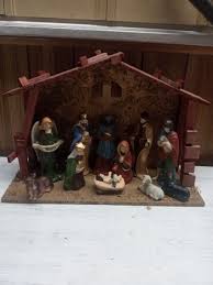Vintage Sears Nativity Set 9 Finely Crafted Figurines ...