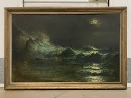 🔥 Fine Antique Old 1880s California Impressionist Seascape ...