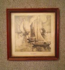 Vintage 1930 Art Pub. Co "The Harbor" Print 5 ⅝" | eBay