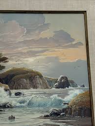 FRANK HAMILTON BEACH PAINTING COASTAL SUNSET LANDSCAPE FINEST FAMOUS LISTED OIL | eBay