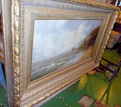 c 1880 Rocky Coastline Waterscape nature Antique Oil Painting estate signed art | eBay