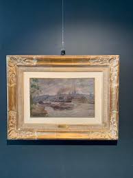 Charles Jean Agard View of Rouen France, Impressionist 19th Century, Oil, 1898 | Chairish