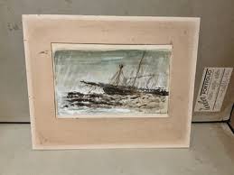 Vintage Rainy Coastal Dry Dock Scene Study Signed - A. J. Bogdanove | eBay