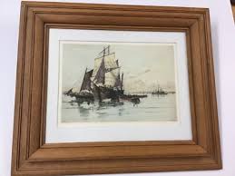 Charles Frederick W. Mielatz Etching On The Hudson Incredible Antique Oak Frame | eBay