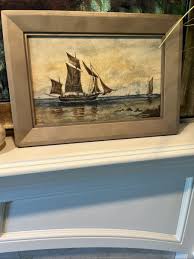 Antique Watercolor Painting Sailing Ships 1893 19th Cent MORI Picture Frames CA | eBay