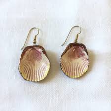 Vintage Gold Seashell Pierced Dangle Earrings Seaside Glam ...