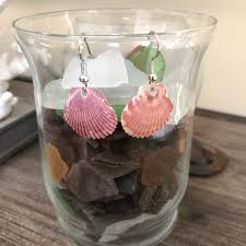 Scallop Shell Earrings, Real Sea Shell Earrings, Beach Lover ...