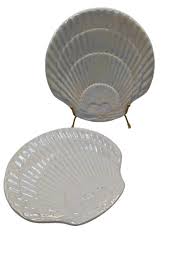 Set Of 2 Vtg Subtil Scallop Shaped Shell Plate Made in ...