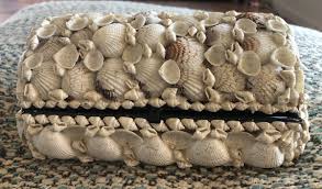 Small Handcrafted Seashell Jewelry Trinket Box White 7.25"x4 ...