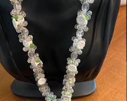 Vintage West Germany Signed 1930s Early Plastic Lucite Floral Bead Necklace & Earrings Set - Etsy