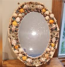 Coastal Seashell oval mirror handmade | eBay