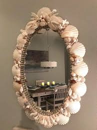 All White Oval Custom Seashell Mirror - Etsy