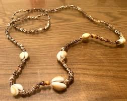 Vintage Very Rare 1970's Beautiful Hand Made Bead & Shell 36 ...