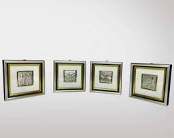 Italian Sterling Silver 925 Wall Plaques, Set of 4, Framed ...