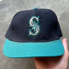 Vintage 80s 90s Seattle mariners navy and blue wool... | Depop