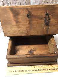 Vintage Carved Design Wood Thick Hinged Box Top Open. 11x8 ...