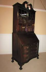 MAHOGANY SECRETARY, SLANT FRONT DESK, CHIPPENDALE STYLE ...