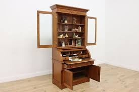 Victorian Eastlake Antique Roll Top Secretary Desk, Bookcase #53260 | eBay