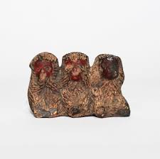 Vintage Antique Small Monkey See Hear Say Composition Animal Figure Home Decor | eBay
