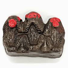 3 Wise Monkeys Japanese Netsuke Mini Figurines Statue See Hear Speak No Evil Set | eBay