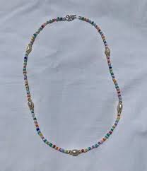 Rainbow Glass Beaded Necklace With Pearls | Pearl Necklace ...