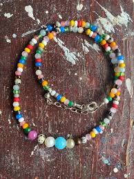 Seed Bead Necklace/graduating Size Beaded Necklace - Etsy
