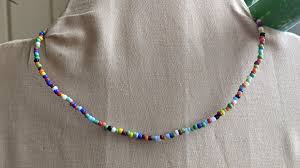 BOHEMIAN STYLE 15 in choker necklace glass beads, hippy ...